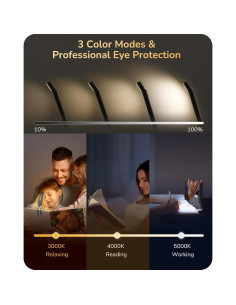 Luz de Libro EDISHINE Recargable USB, 3 Modos de Color, Clip 2