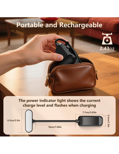 Luz de Lectura Recargable IOHFO con Clip, 3 Temperaturas, 80h