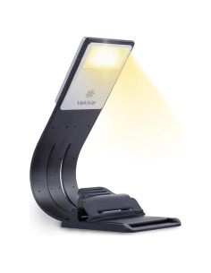 Luz de Lectura Vekkia con Marcador, Recargable USB, 5 Brillos