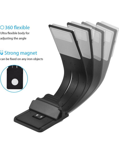 Luz de Libro Recargable USB LOAMO Mini LED Flexible 4 Niveles