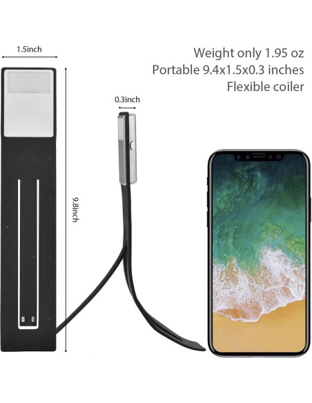 Luz de Libro Recargable USB LOAMO Mini LED Flexible 4 Niveles