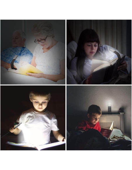 Luz de Libro Recargable USB LOAMO Mini LED Flexible 4 Niveles
