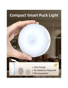 EZVALO 6 Luces Puck LED Recargables con Sensor y Control Remoto 2