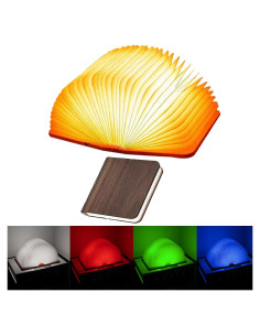 Lámpara de libro plegable HaoYDUS de madera recargable USB