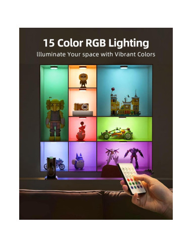 EZVALO 6 Luces Puck LED Recargables con Sensor y Control Remoto