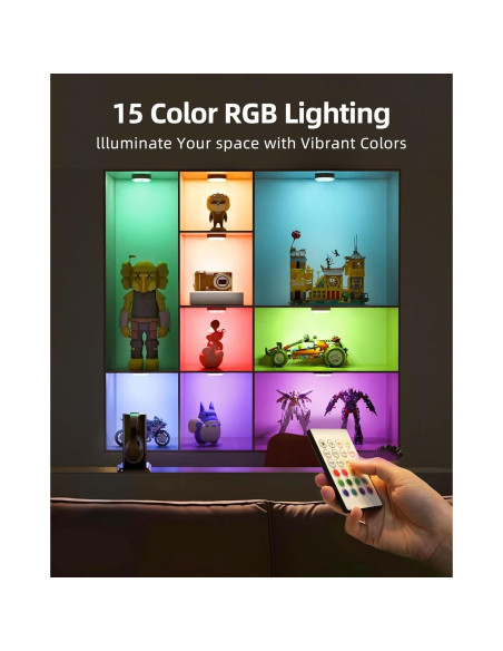 EZVALO 6 Luces Puck LED Recargables con Sensor y Control Remoto