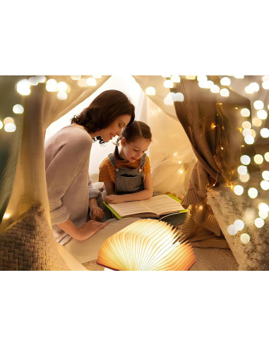 Lámpara de libro plegable HaoYDUS de madera recargable USB