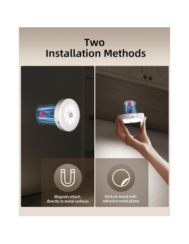 EZVALO 6 Luces Puck LED Recargables con Sensor y Control Remoto