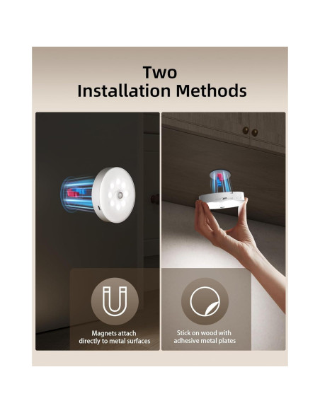 EZVALO 6 Luces Puck LED Recargables con Sensor y Control Remoto