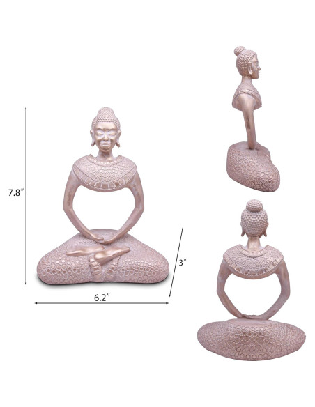 Estatua de Buda de latón HCCMLOVE 19.81 cm decoración hogar