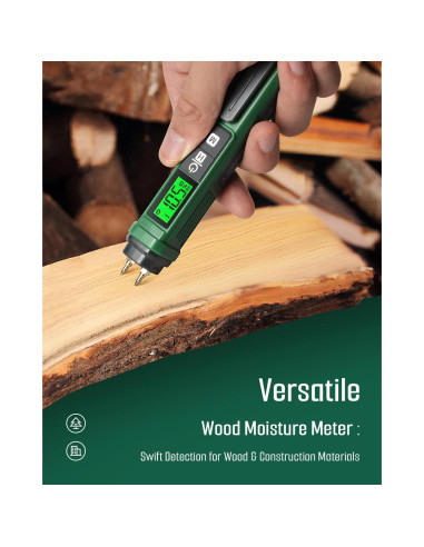 Medidor de Humedad de Madera TESMEN TWM-186 Portátil Verde