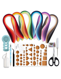 Kit de Quilling de Papel JUYA QK11 con 600 Tiras y 8 Herramientas