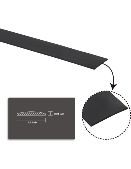 Bisel de Espejo Negro Autoadhesivo 1.27cm x 5m SHUANGQI