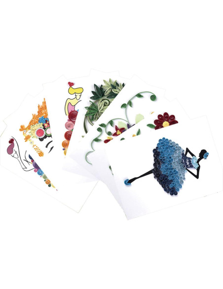Kit de Papel Quilling Woohome 48 Piezas, Herramientas y Plantillas