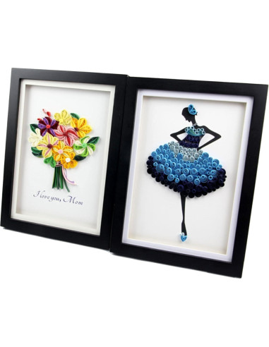 Kit de Papel Quilling Woohome 48 Piezas, Herramientas y Plantillas