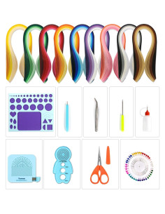 Kit de Quilling de Papel YURROAD 5MM con Herramientas y Plantillas 2