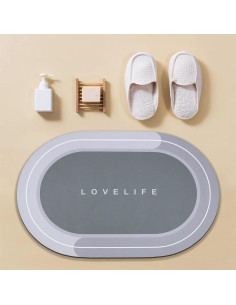 Alfombra de baño antideslizante YCTMALL gris 67.8x42.9cm 2