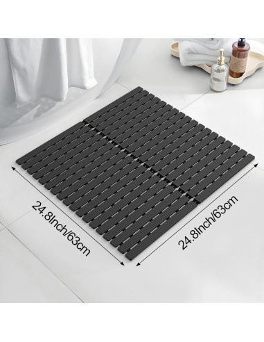 Alfombra de Ducha Antideslizante BYTANA 63x63cm Negra