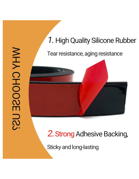 Tira de Sellado de Goma PACIXU 3.05 m Negro Aislamiento