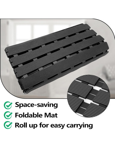 Alfombra de Ducha Antideslizante BYTANA 63x63cm Negra