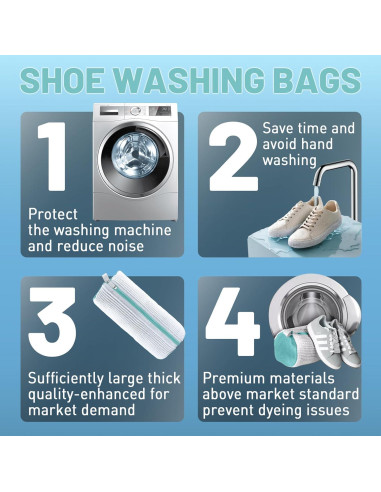 Bolsa de Lavado de Zapatos XXL ZEPHYRION - 2 Piezas Blanca