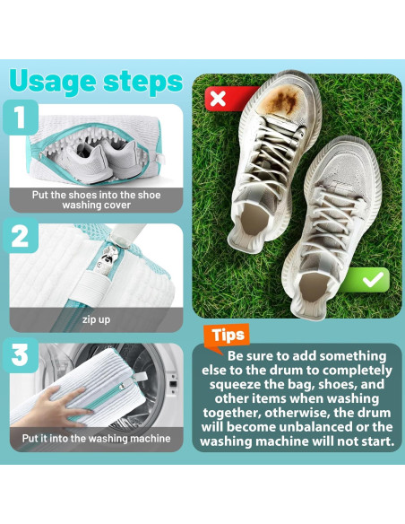 Bolsa de Lavado de Zapatos XXL ZEPHYRION - 2 Piezas Blanca Bolsa de Lavado de Zapatos XXL ZEPHYRION - 2 Piezas Blanca