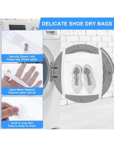 Bolsa de Malla para Secar Zapatos Lnngub 35x40cm Reutilizable