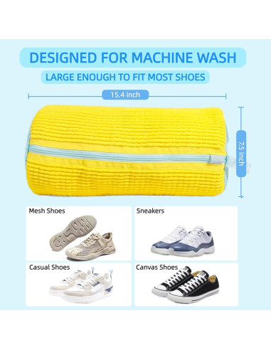Bolsa de Lavado de Zapatos Zeewoo 2 Piezas Amarilla 39x19cm