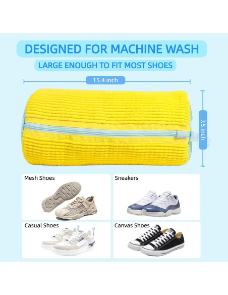 Bolsa de Lavado de Zapatos Zeewoo 2 Piezas Amarilla 39x19cm