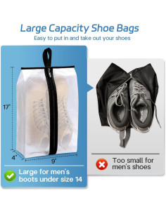 Bolsas de Zapatos Impermeables MISSLO 4 Pack XXL 43x23cm 2