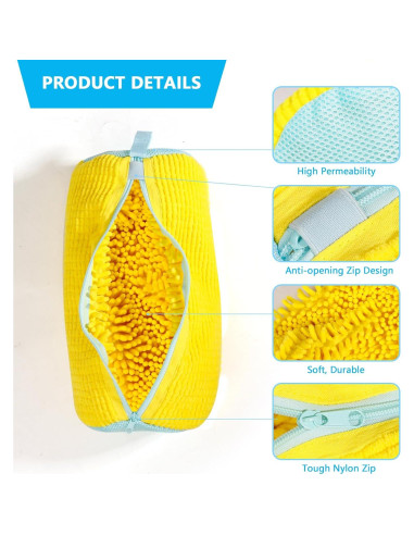 Bolsa de Lavado de Zapatos Zeewoo 2 Piezas Amarilla 39x19cm