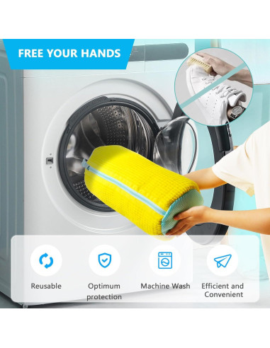 Bolsa de Lavado de Zapatos Zeewoo 2 Piezas Amarilla 39x19cm