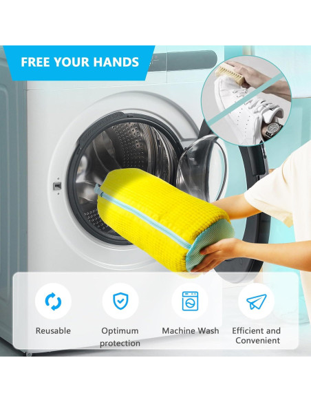 Bolsa de Lavado de Zapatos Zeewoo 2 Piezas Amarilla 39x19cm