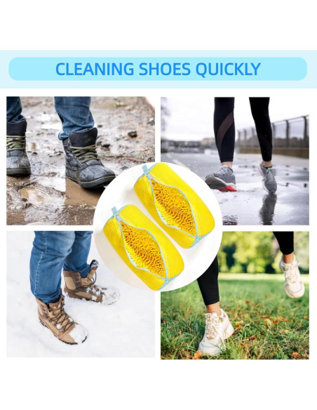 Bolsa de Lavado de Zapatos Zeewoo 2 Piezas Amarilla 39x19cm