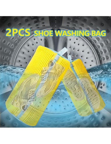 Bolsa de Lavado de Zapatos Zeewoo 2 Piezas Amarilla 39x19cm