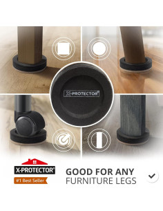Deslizadores de Muebles X-PROTECTOR 16 PCS 8.89 cm Fieltro 2