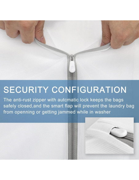 3 Bolsas de Lavandería de Malla Fina Muchfun 30x40 cm Duraderas