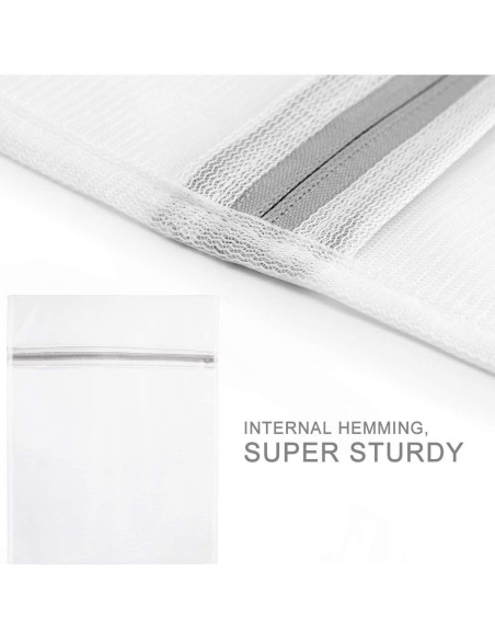 3 Bolsas de Lavandería de Malla Fina Muchfun 30x40 cm Duraderas