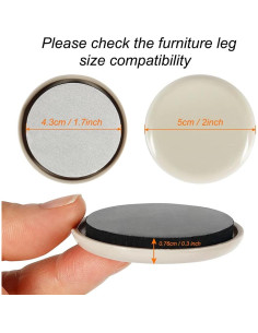 Deslizadores de Muebles Shintop 12 Piezas 5cm Beige Autoadhesivos 2