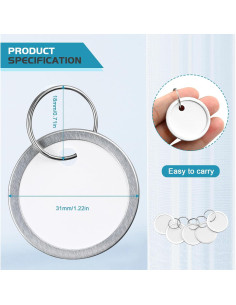 120 Etiquetas de Llave Redondas Koorito 3.1 cm con Anillos 2