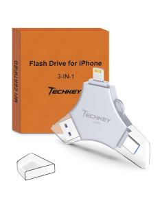 Unidad Flash USB 3.0 Techkey 128GB MFi para iPhone/Android