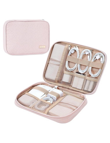 Estuche Organizador de Cables NISHEL Rosa 26.7x19.1 cm