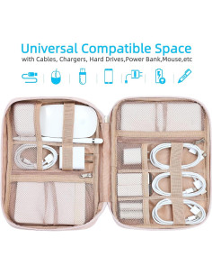 Estuche Organizador de Cables NISHEL Rosa 26.7x19.1 cm 2