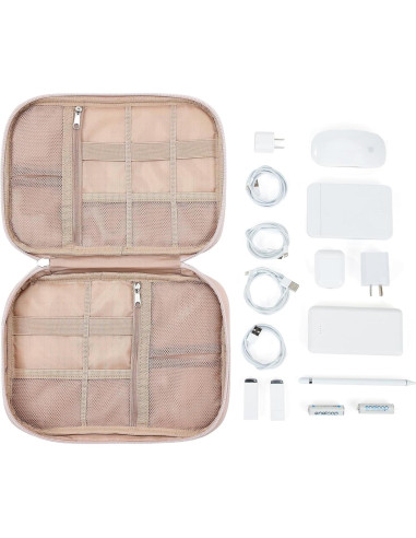 Estuche Organizador de Cables NISHEL Rosa 26.7x19.1 cm