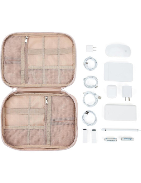 Estuche Organizador de Cables NISHEL Rosa 26.7x19.1 cm