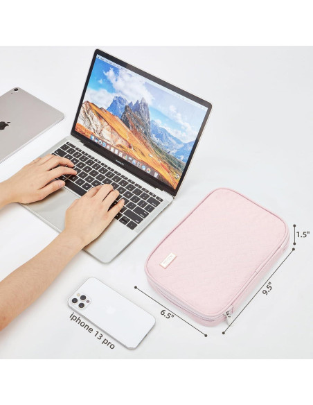 Estuche Organizador de Cables NISHEL Rosa 26.7x19.1 cm