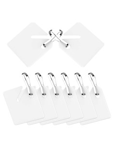 50 Etiquetas de Llave Blancas KAKAMINA con Ganchos de Metal
