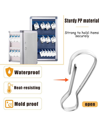 50 Etiquetas de Llave Blancas KAKAMINA con Ganchos de Metal