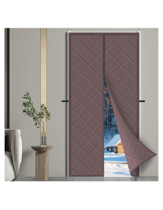 Cortina de Puerta Térmica Aislante JUJIBL 99x211 cm Marrón