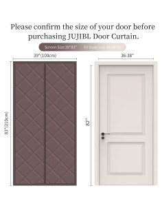 Cortina de Puerta Térmica Aislante JUJIBL 99x211 cm Marrón 2
